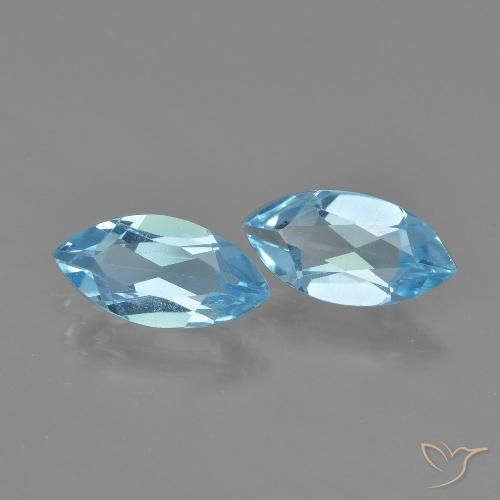 2.31ctw 天然 天蓝 黄玉, 榄尖形, VVS-VS