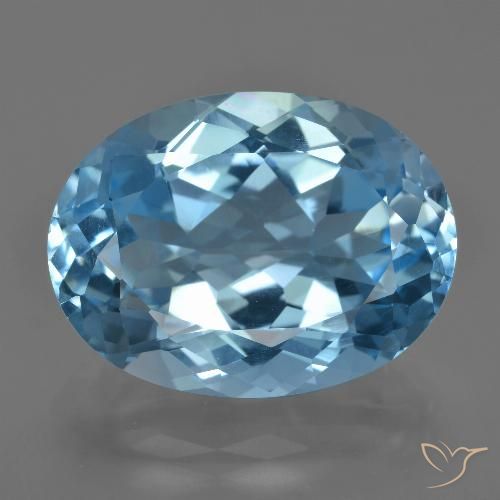 22.58ct 天然 瑞士蓝 黄玉, 椭圆形, VVS
