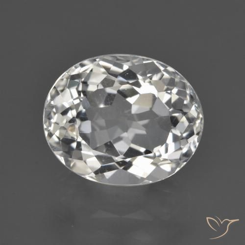 5.15ct 天然 暖白 黄玉, 椭圆形, VS