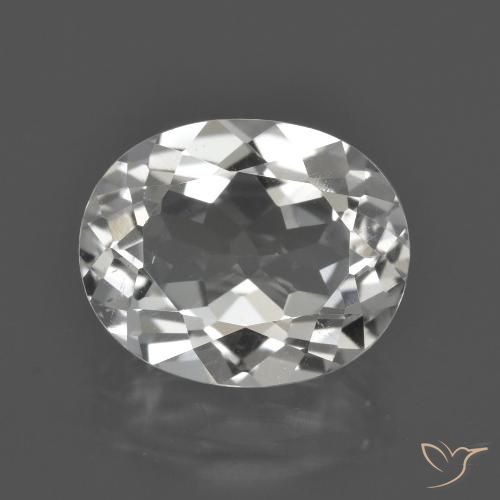 4.58ct 天然 清晰的白色 黄玉, 椭圆形, VS