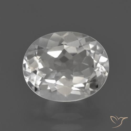 3.50ct 天然 白色 黄玉, 椭圆形, VS