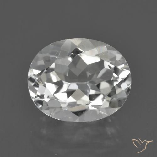 4.88ct 天然 白色 黄玉, 椭圆形, VVS-VS