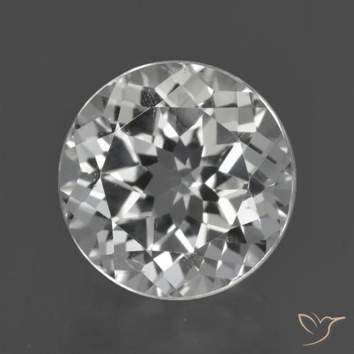 5.50ct 天然 白色 黄玉, 圆形的, VVS