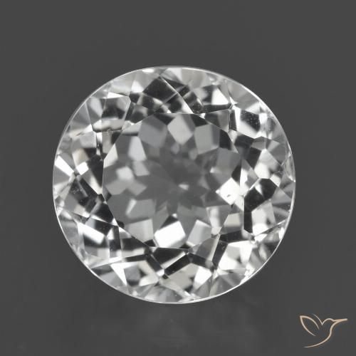 4.81ct 天然 清晰的白色 黄玉, 圆形的, VVS-VS