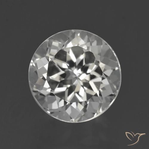 4.34ct 天然 清晰的白色 黄玉, 圆形的, VVS