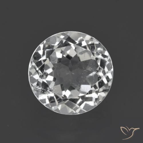 3.87ct 天然 清晰的白色 黄玉, 圆形的, VS