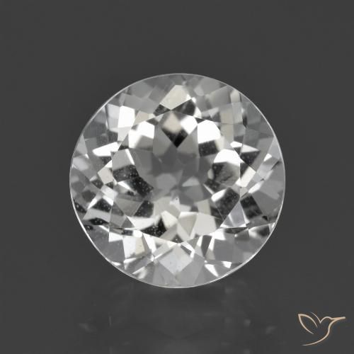 4.47ct 天然 清晰的白色 黄玉, 圆形的, VS