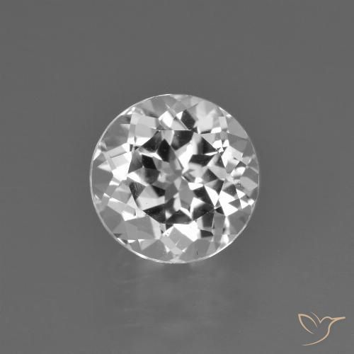3.05ct 天然 清晰的白色 黄玉, 圆形的, VS
