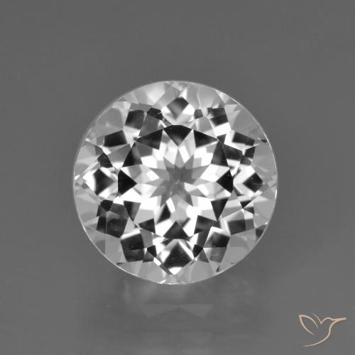4.33ct 天然 清晰的白色 黄玉, 圆形的, VS