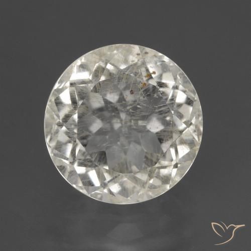 4.12ct 天然 暖白 黄玉, 圆形的, VS-SI