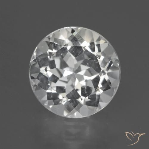 3.66ct 天然 清晰的白色 黄玉, 圆形的, VVS-VS