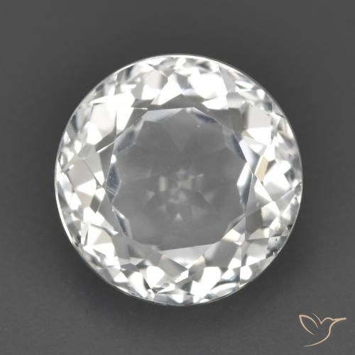 3.57ct 天然 清晰的白色 黄玉, 圆形的, VVS