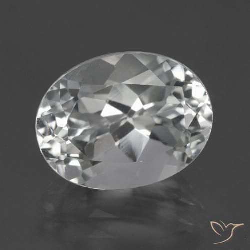 5.61ct 天然 清晰的白色 黄玉, 椭圆形, VVS-VS