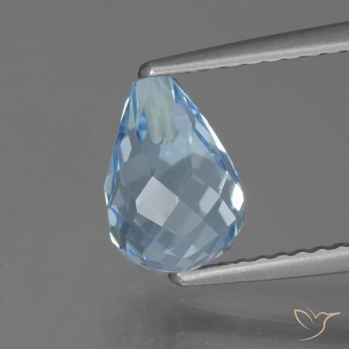 2.46ct 天然 天蓝 黄玉, 泪滴形, VS