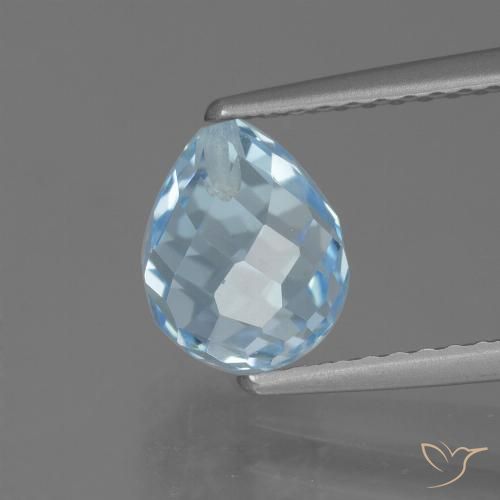2.46ct 天然 天蓝 黄玉, 泪滴形, VS