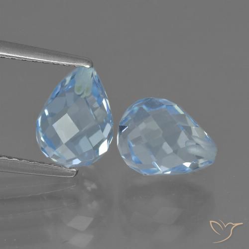 5.08ctw 天然 天蓝 黄玉, 泪滴形, VVS-VS