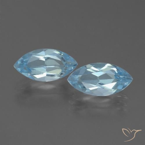 4.99ctw 天然 天蓝 黄玉, 榄尖形, VVS-VS
