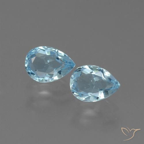 1.70ctw 天然 天蓝 黄玉, 梨形, VVS-VS
