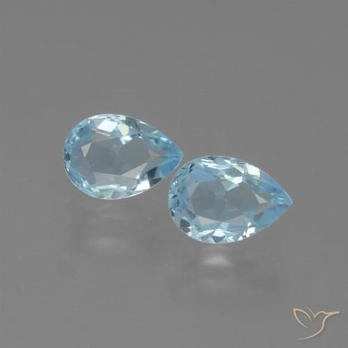 1.70ctw 天然 天蓝 黄玉, 梨形, VVS-VS