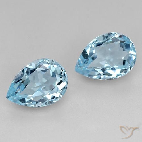 1.82ctw 天然 天蓝 黄玉, 梨形, VVS-VS