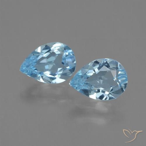 1.62ctw 天然 天蓝 黄玉, 梨形, VVS-VS