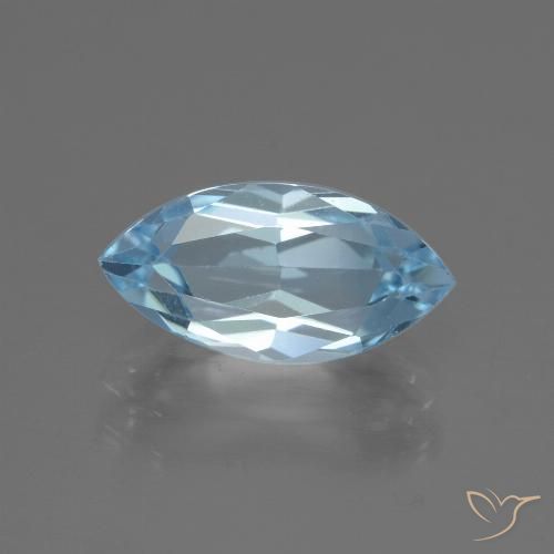2.56ct 天然 天蓝 黄玉, 榄尖形, VVS