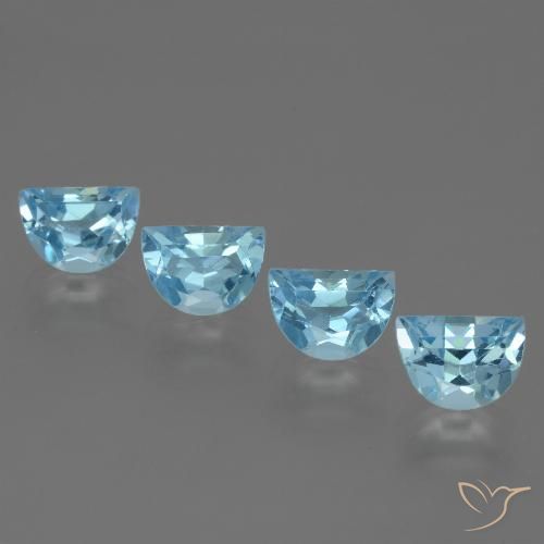 4.39ctw 天然 天蓝 黄玉, 花式切割, VVS-VS
