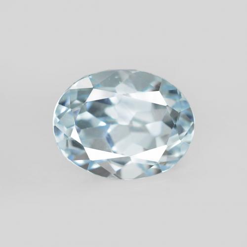 2.57ct 天然 淡蓝色 黄玉, 椭圆形, VVS-VS