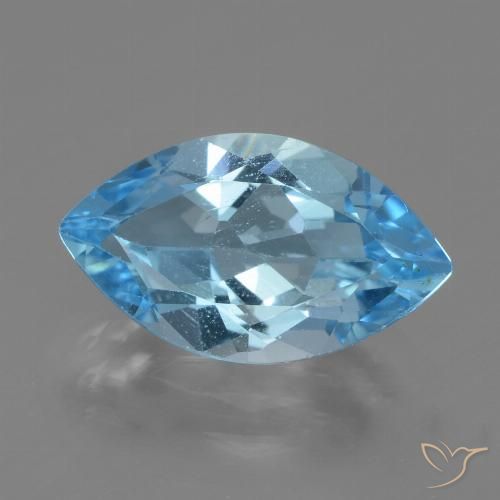 3.97ct 天然 瑞士蓝 黄玉, 榄尖形, VS