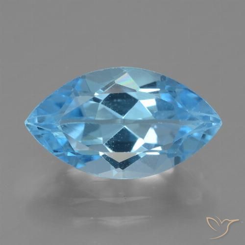 4.44ct 天然 瑞士蓝 黄玉, 榄尖形, VVS-VS