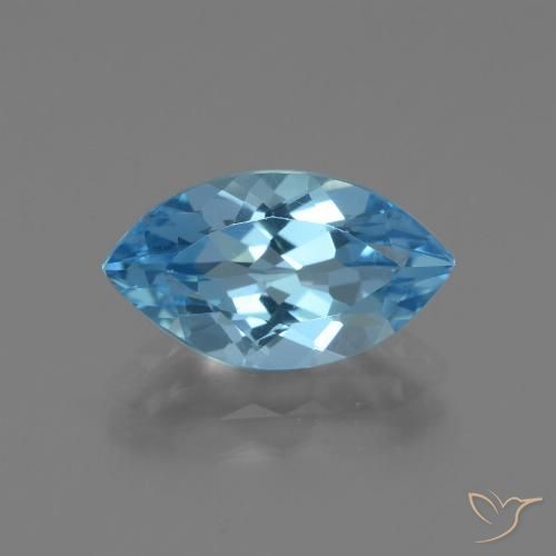 3.67ct 天然 瑞士蓝 黄玉, 榄尖形, VVS