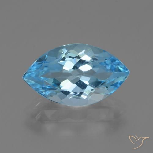 4.29ct 天然 瑞士蓝 黄玉, 榄尖形, VVS