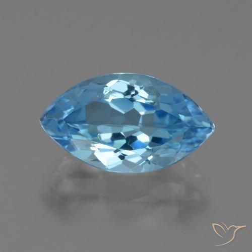 4.04ct 天然 瑞士蓝 黄玉, 榄尖形, VVS
