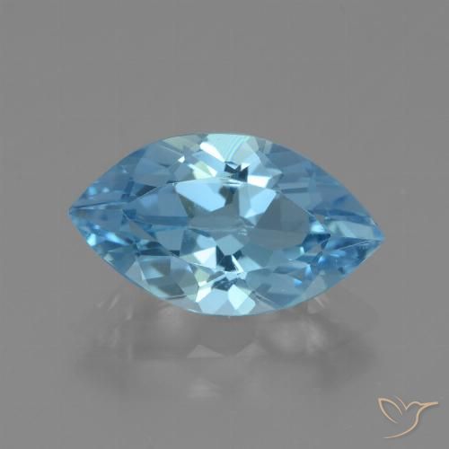 3.70ct 天然 瑞士蓝 黄玉, 榄尖形, VVS