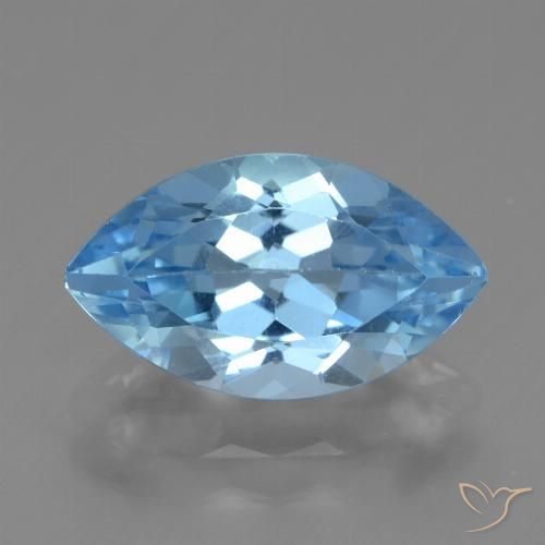 4.16ct 天然 瑞士蓝 黄玉, 榄尖形, VVS