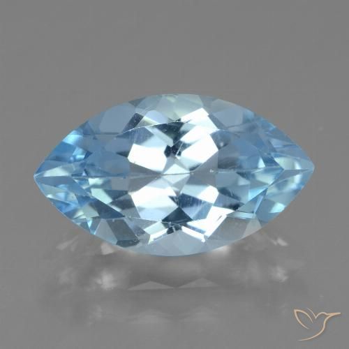 4.11ct 天然 天蓝 黄玉, 榄尖形, VVS-VS