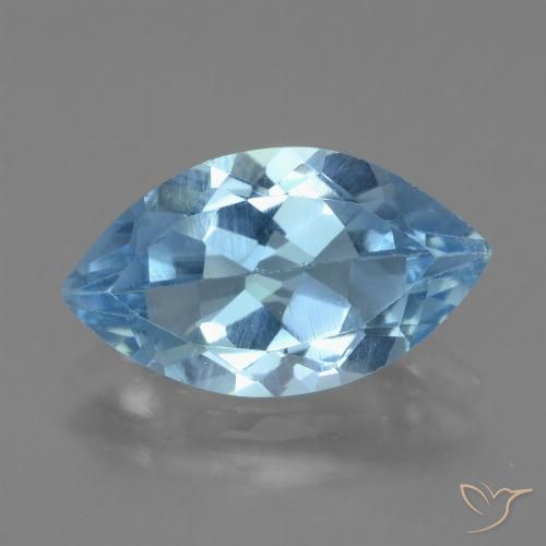 3.82ct 天然 瑞士蓝 黄玉, 榄尖形, VVS