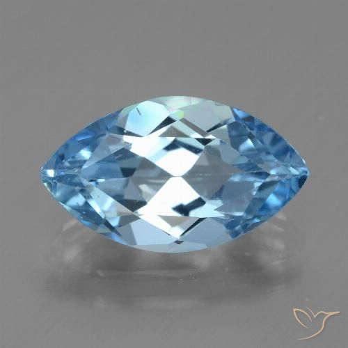 3.64ct 天然 瑞士蓝 黄玉, 榄尖形, VS