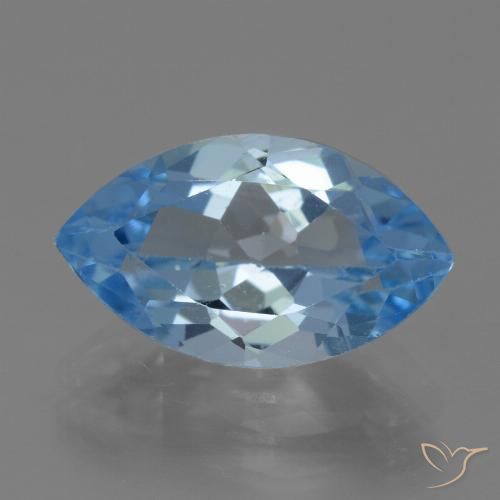 4.40ct 天然 瑞士蓝 黄玉, 榄尖形, VVS-VS
