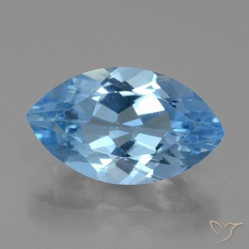 4.48ct 天然 瑞士蓝 黄玉, 榄尖形, VVS