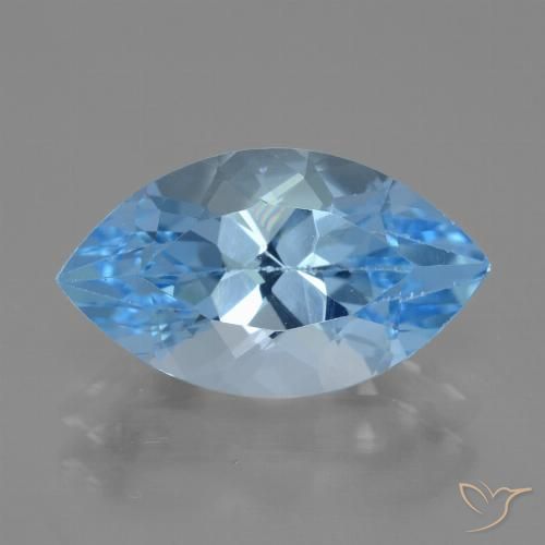 4.35ct 天然 瑞士蓝 黄玉, 榄尖形, VVS