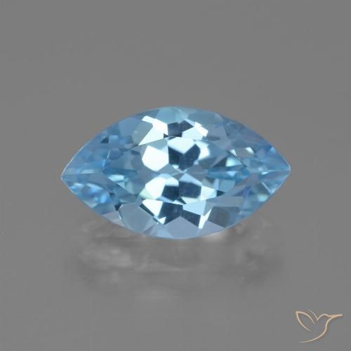 4.18ct 天然 天蓝 黄玉, 榄尖形, VVS