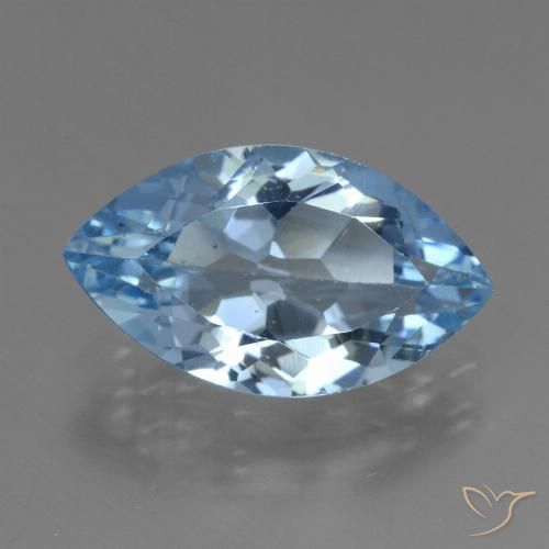 3.87ct 天然 天蓝 黄玉, 榄尖形, VVS-VS