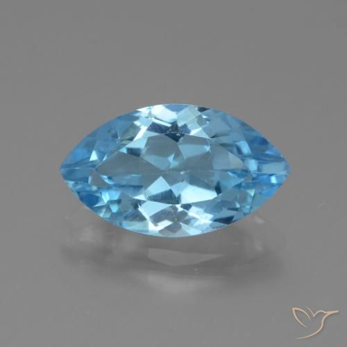4.12ct 天然 瑞士蓝 黄玉, 榄尖形, VVS-VS