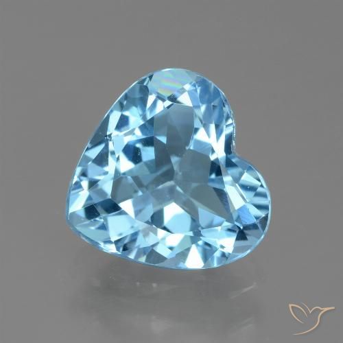 2.47ct 天然 天蓝 黄玉, 心形, VVS