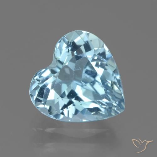 2.87ct 天然 天蓝 黄玉, 心形, VVS