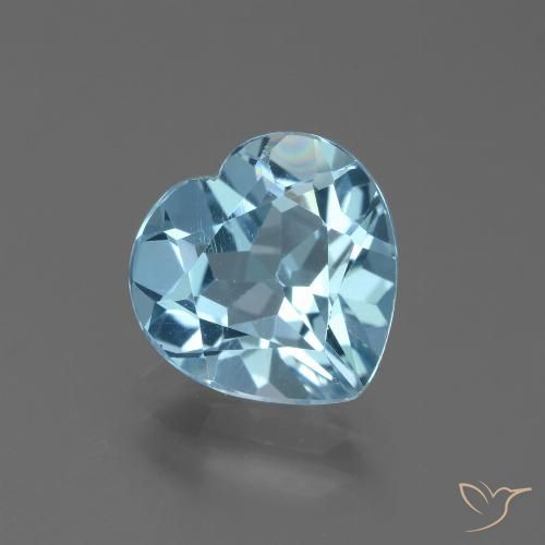 2.88ct 天然 天蓝 黄玉, 心形, VVS