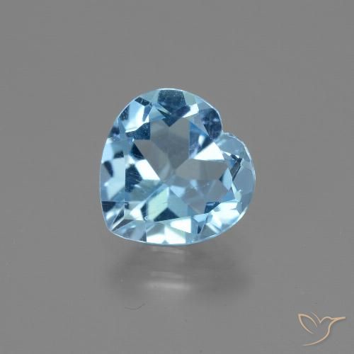 2.84ct 天然 天蓝 黄玉, 心形, VS