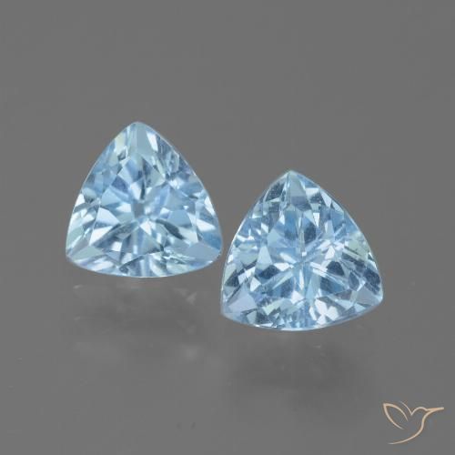 2.91ctw 天然 天蓝 黄玉, 胖三角形, VVS-VS