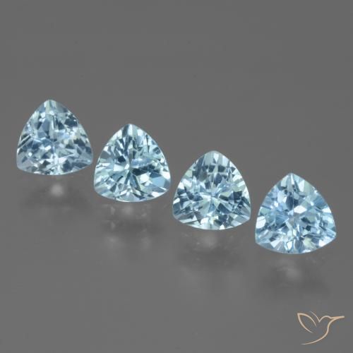 5.76ctw 天然 天蓝 黄玉, 胖三角形, VVS-VS